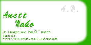 anett mako business card